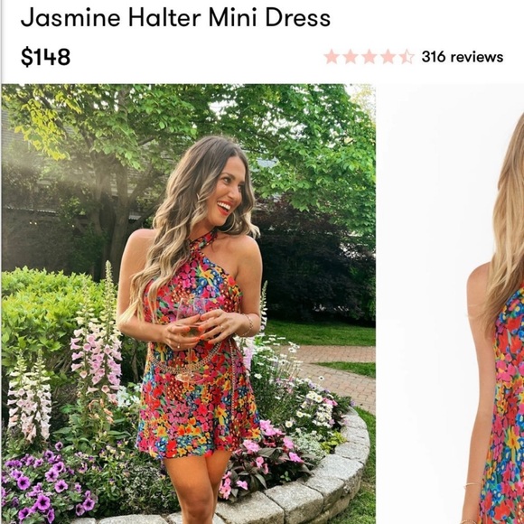 Black and Colorful Multi Floral Satin Halter Midi Dress 🌿 - Picture 9 of 11